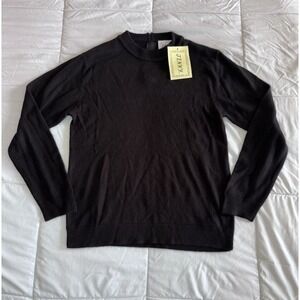 New Jenny Women's Size Large Fisherman Sweater Black Soft Casual Crewneck